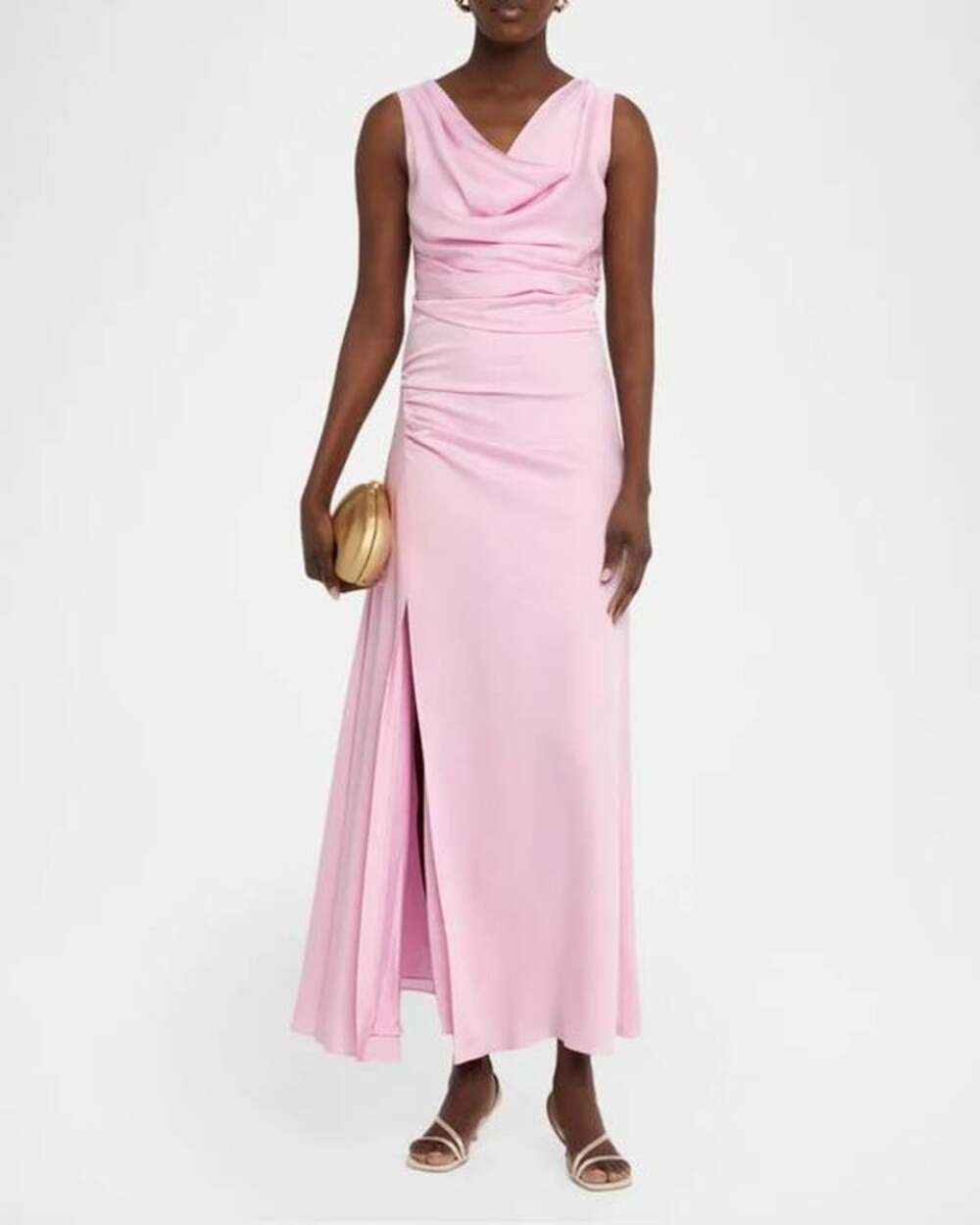 Simkhai Melaney Draped Satin Maxi Dress in Tulip 6